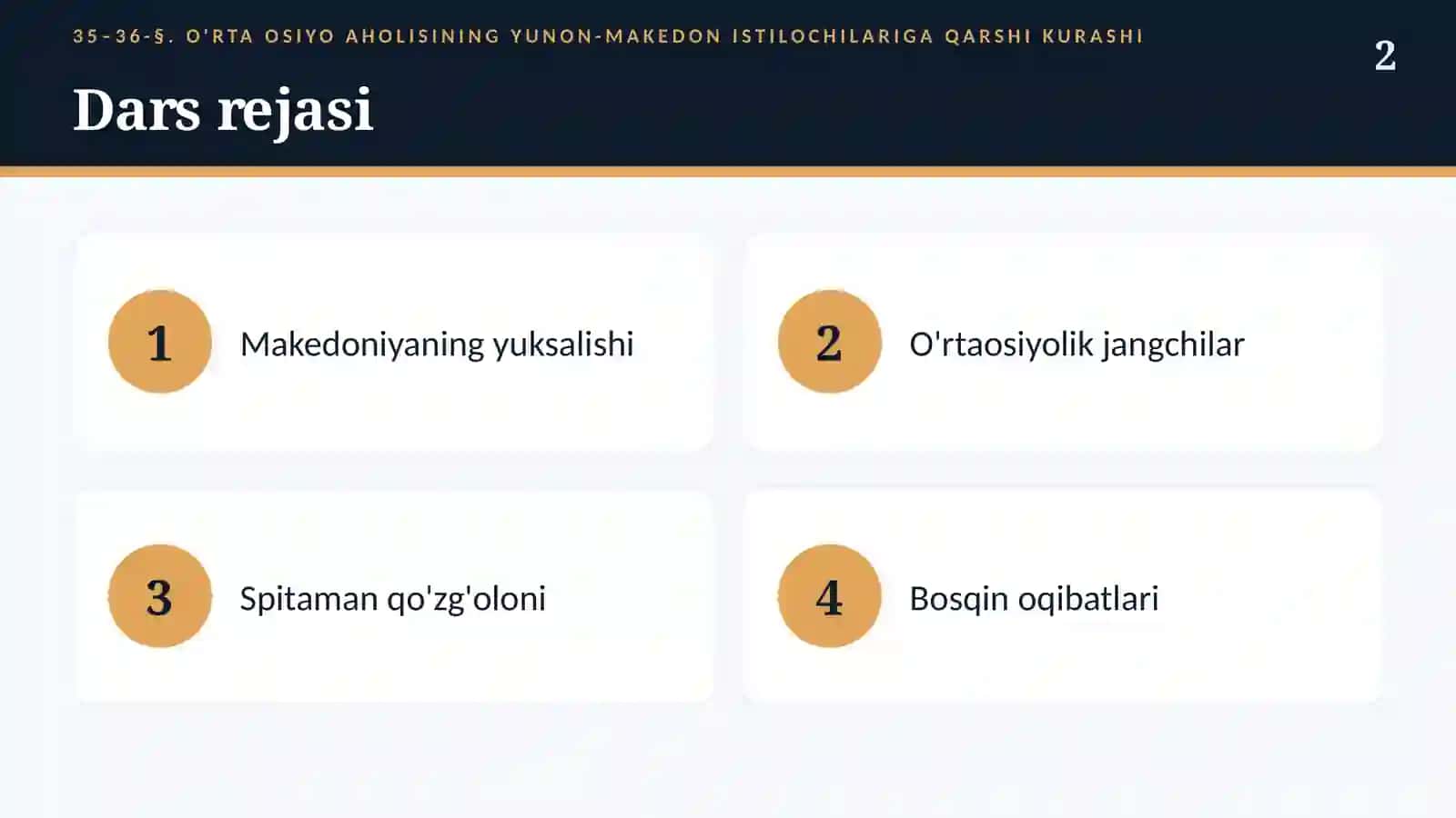Yunon-makedon istilochilariga qarshi kurash (35–36-§) — 6-sinf Qadimgi dunyo tarixi taqdimoti 2