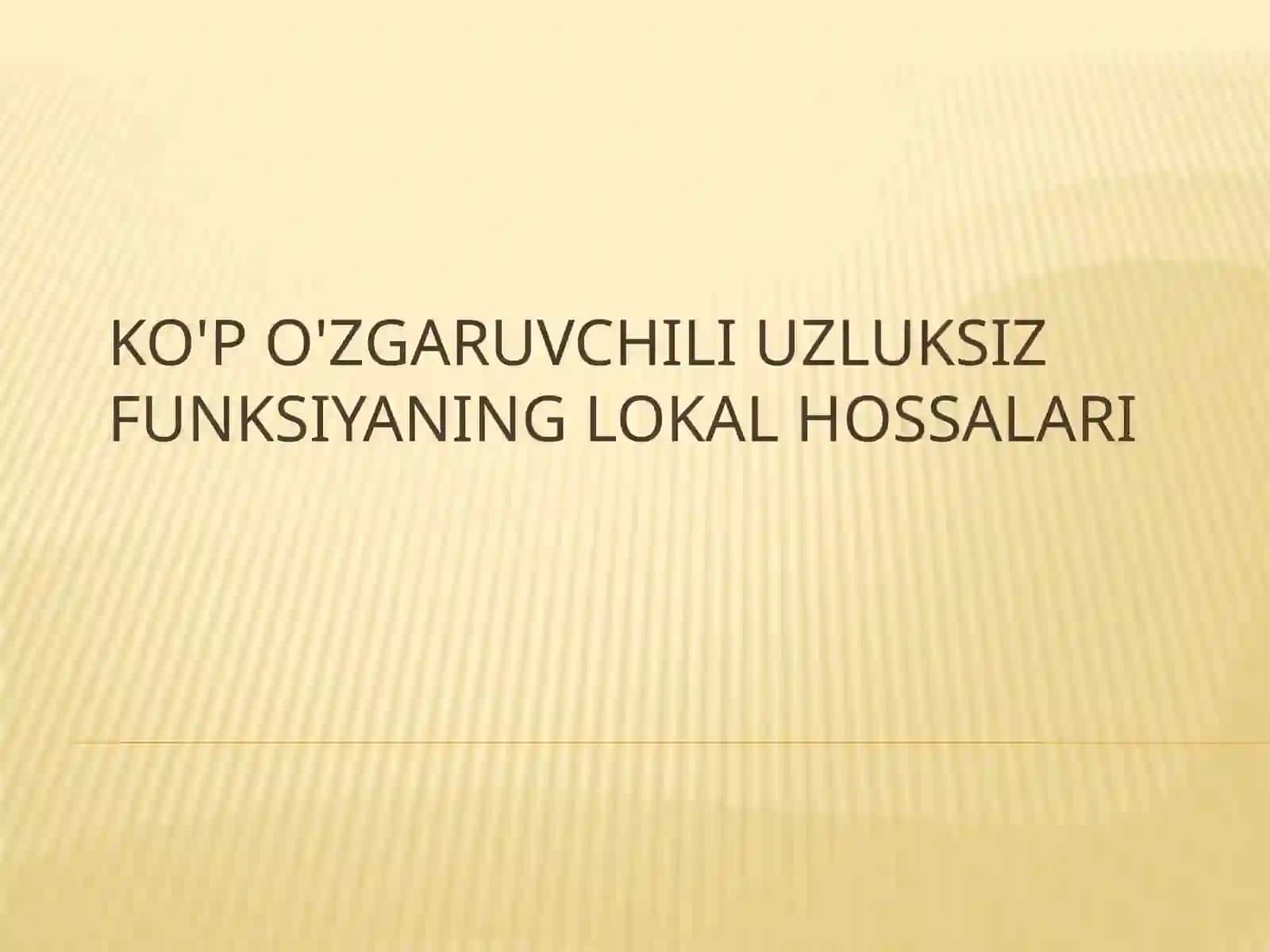 FA kechki guruhi talabasi "Nizomi Nomiddagi" Matematika nazorat test savollari 2