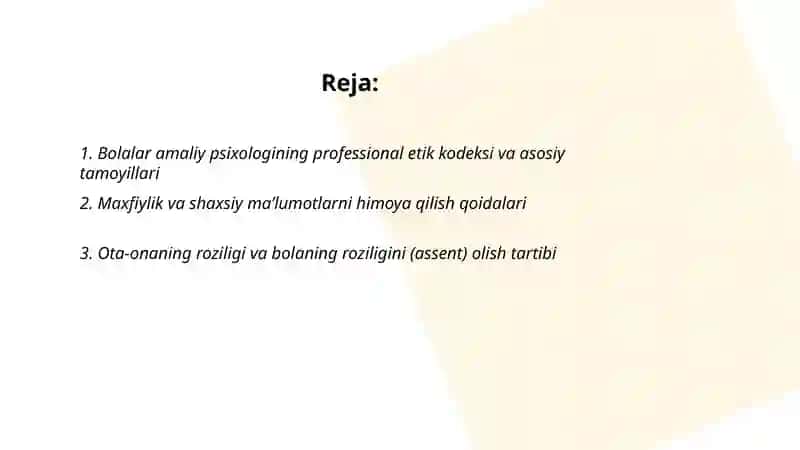 Bolalar amaliy psixologining etik norma va qoidalari 2