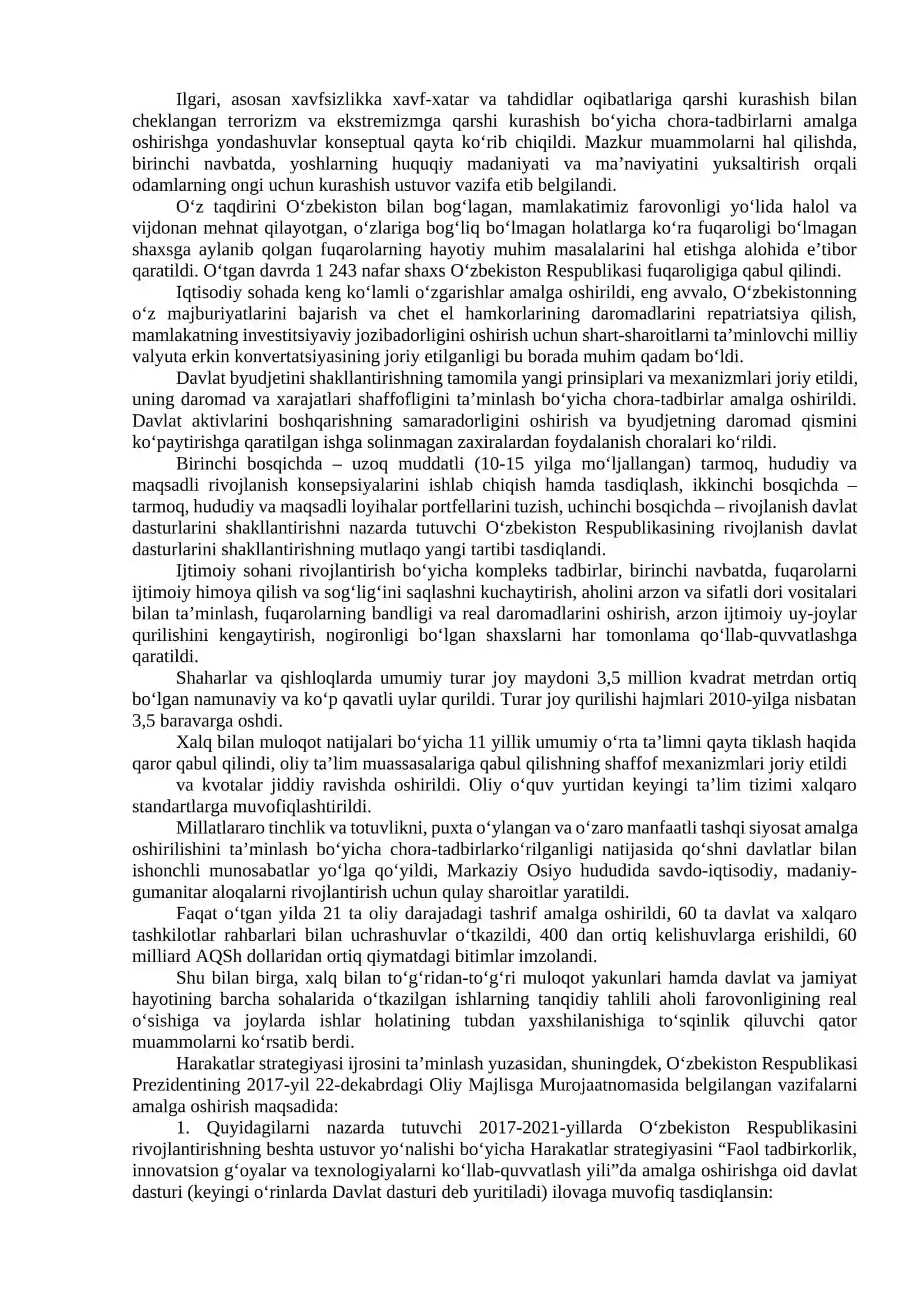 Yangi O’zbekistonda Prezident Sh.M.Mirziyoyev Rahbarligi va Tashabbusi Ostida Amalga Oshirilayotgan Ishlohlar 2