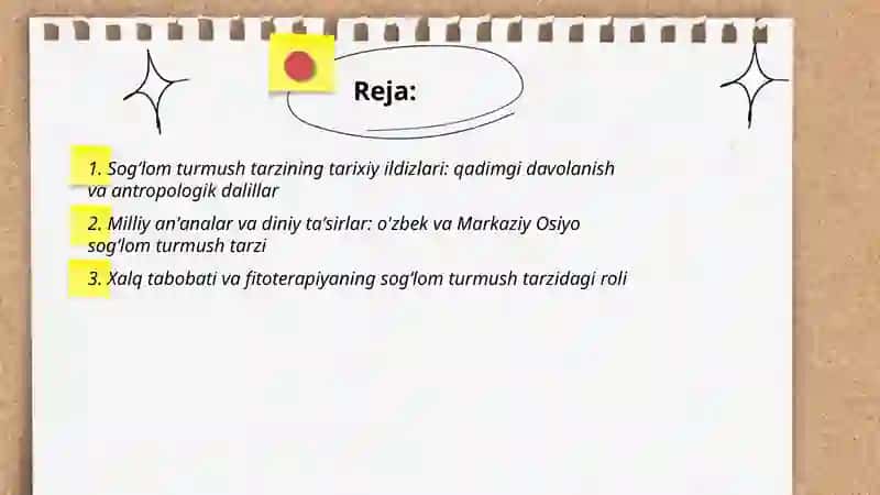 Sog'lom turmush tarzining kelib chiqishi va xozirda qoʻllanilishi 2