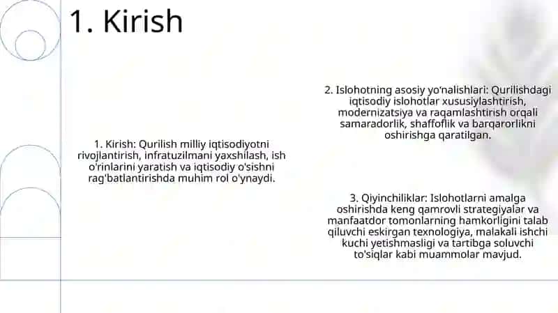Qurulish-Milliy Iqtisodiyotning Muhim Tarmog'I Sifatida 2