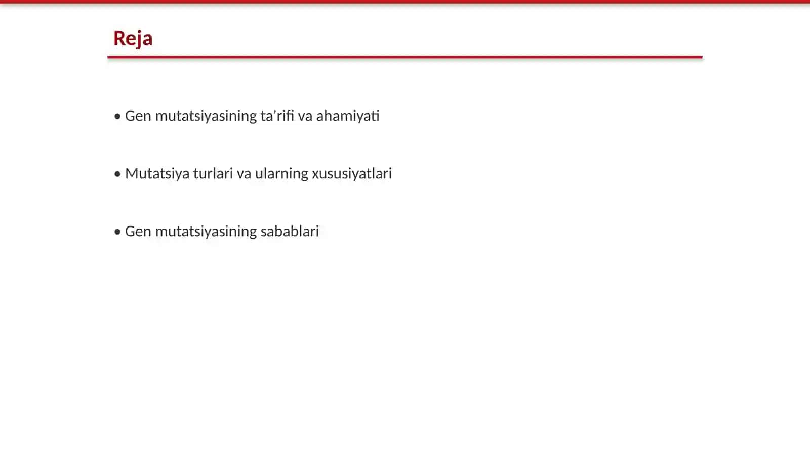 Gen mutatsiyasi Biologiya 2