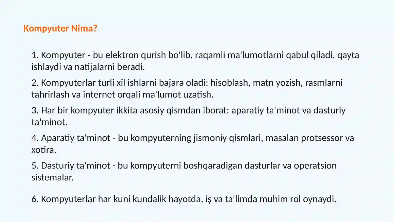 KOMPYUTERNING UMUMIY TUZILISHI 2