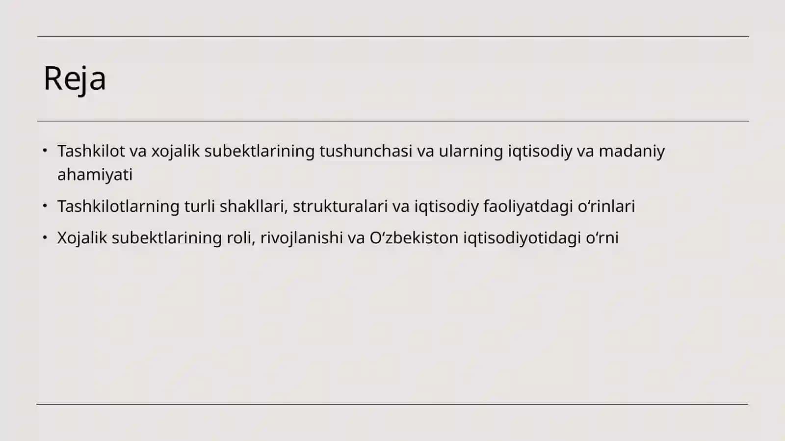 Tashkilot va xojalik subekti tushunchasi mazmuni va ahamiyati 2