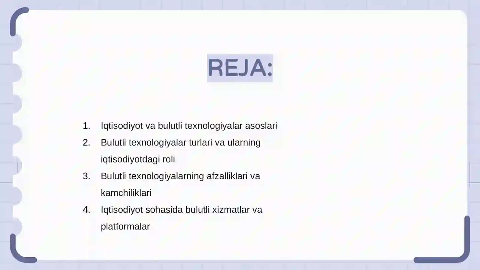 Iqtisodiyot va bulutli texnologiyalar asoslari 2