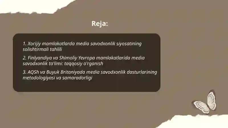 Xorijiy mamlakatlarda media savodxonlik va axborot madaniyatining qiyosiy tahlili 2