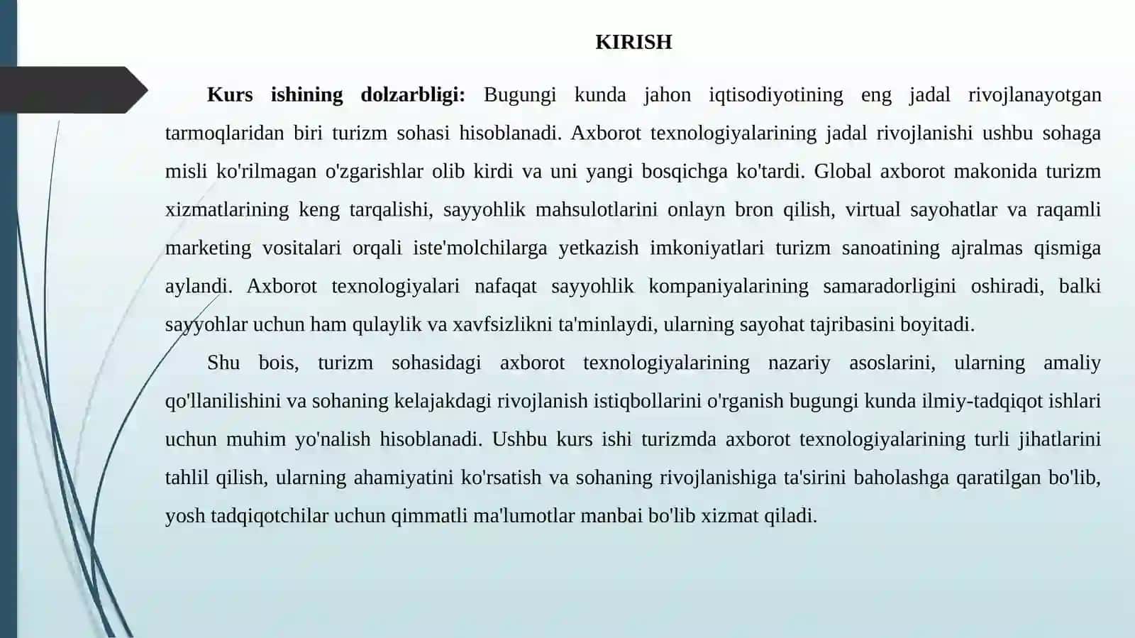 TURIZM SOHASIDAGI AXBOROT TEXNOLOGIYALARI VA ULARNING ROLI 2