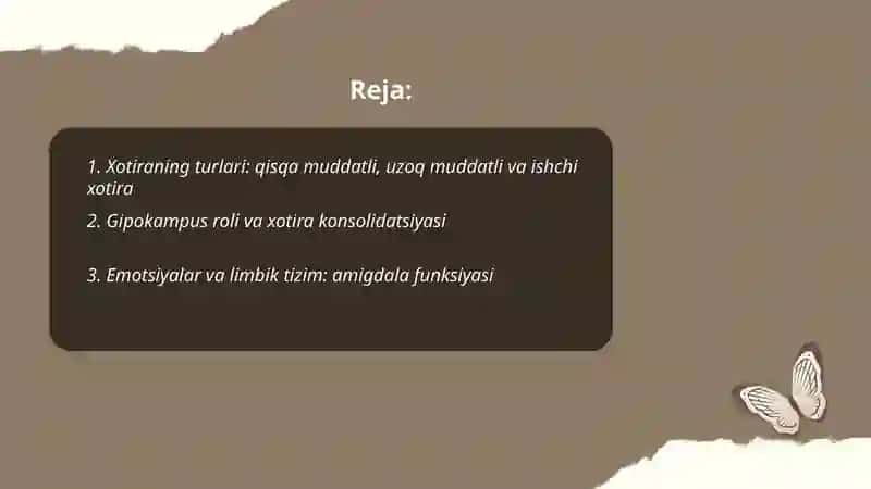 Xotira emotsiya va hissiyot Uyqu Fizologiyas Mamadaliyev Sevinch 2
