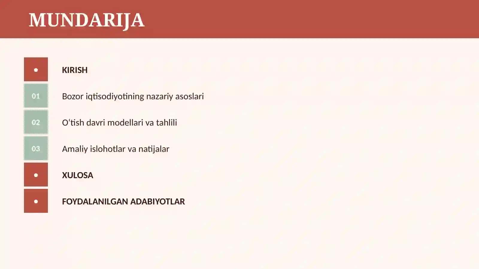 BOZOR IQTISODIYOTIGA O`TISHNING YO`LLARI VA MODELLARI 2
