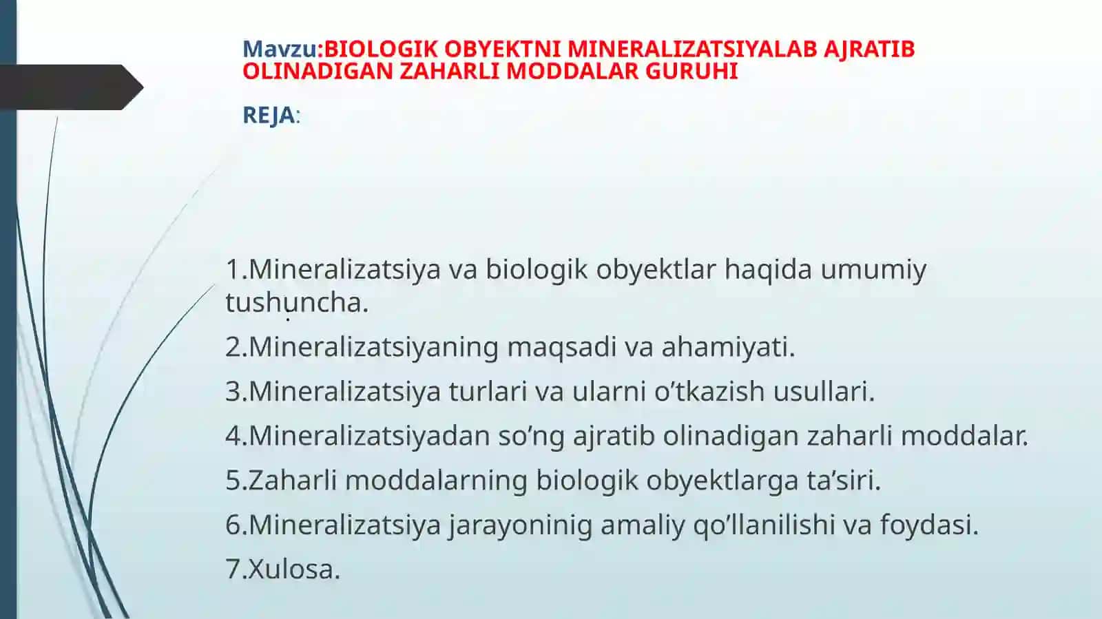 Mineralizatsiya va zaharli moddalar 2