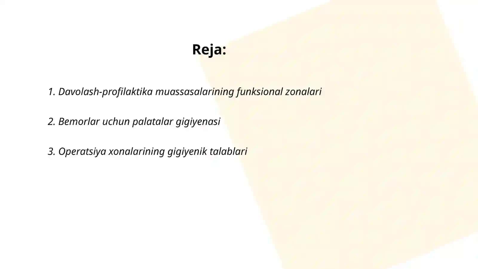 Davolash profilaktika muassasalarining gigiyenasi 2