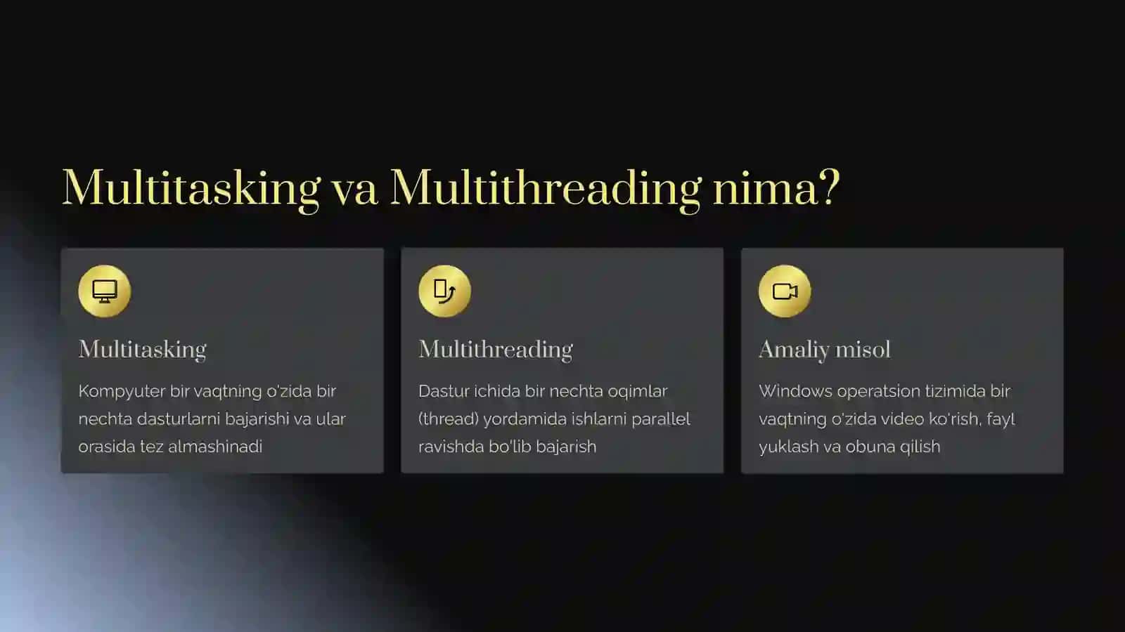Multitasking va Ko'p Oqimli Tizimlar 2