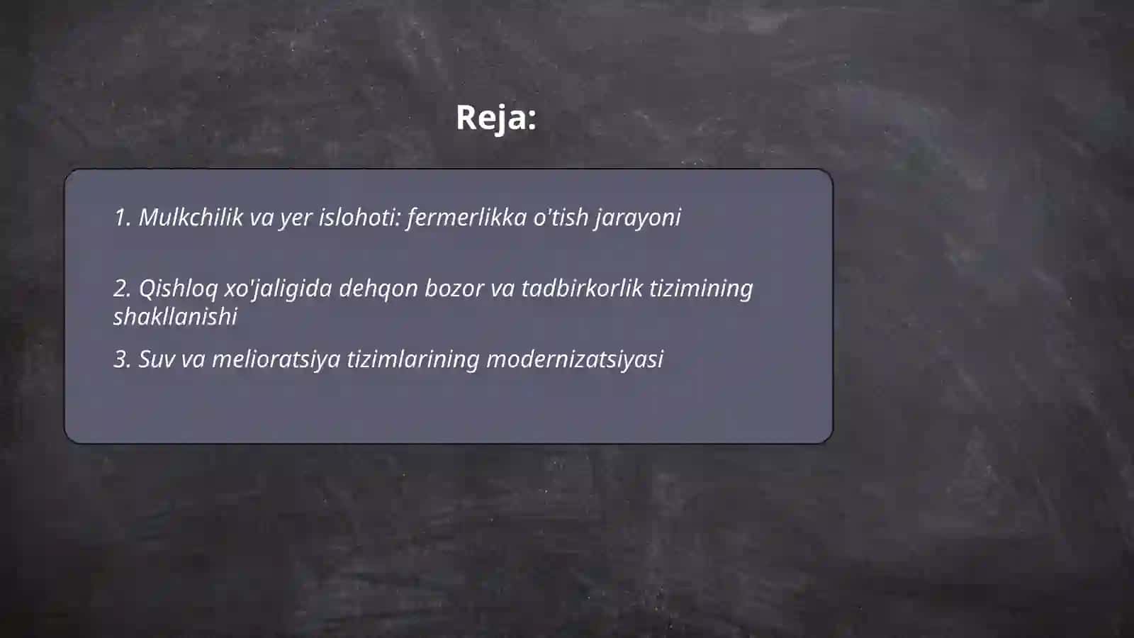 Qishloq xo'jaligi va sanoat sohasidagi o'zigarishlar 2