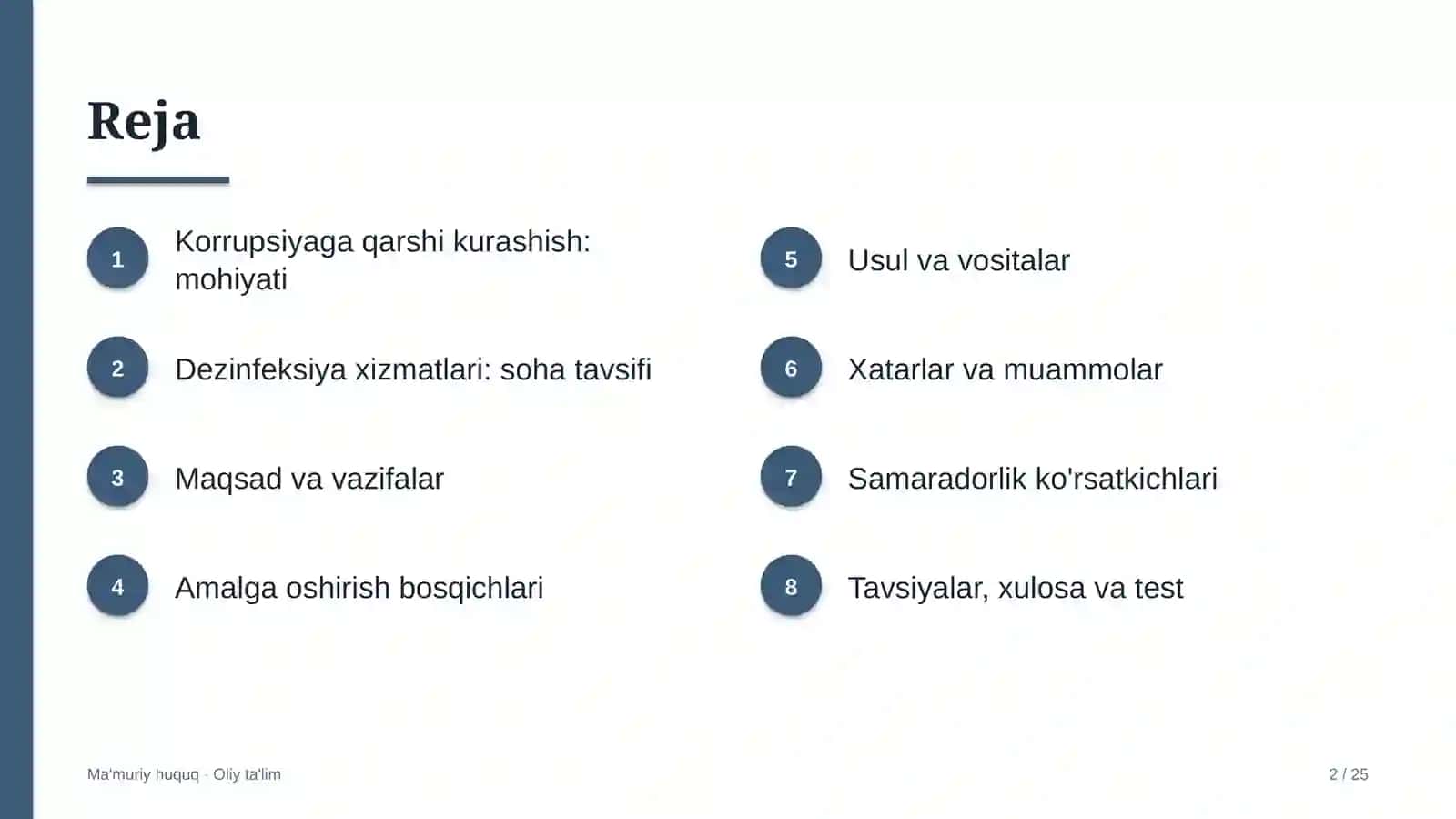 Dezinfeksiya xizmatlarida korrupsiyaga qarshi kurashish 2