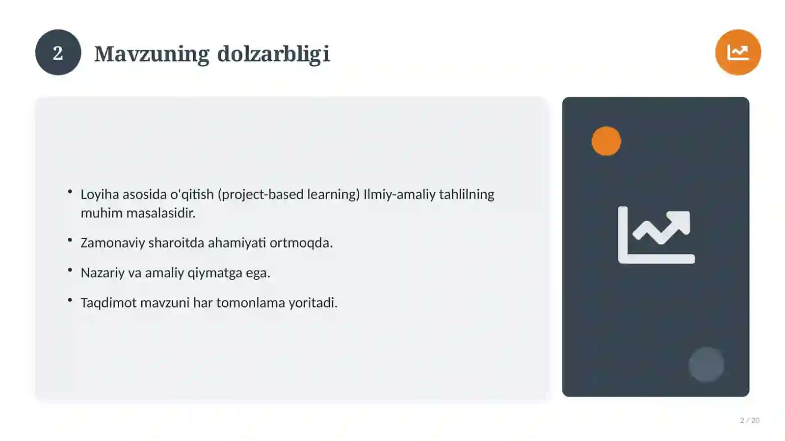 Loyiha asosida o'qitish (project-based learning) 2
