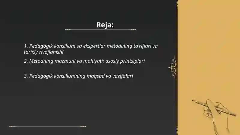 Pedagogik konsilium yoki espertlar metodi mazmuni mohiyati va qoʻllash tartibi 2