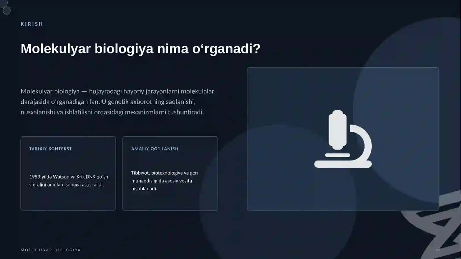 Molekulyar Biologiya • Hayot Kodi 2