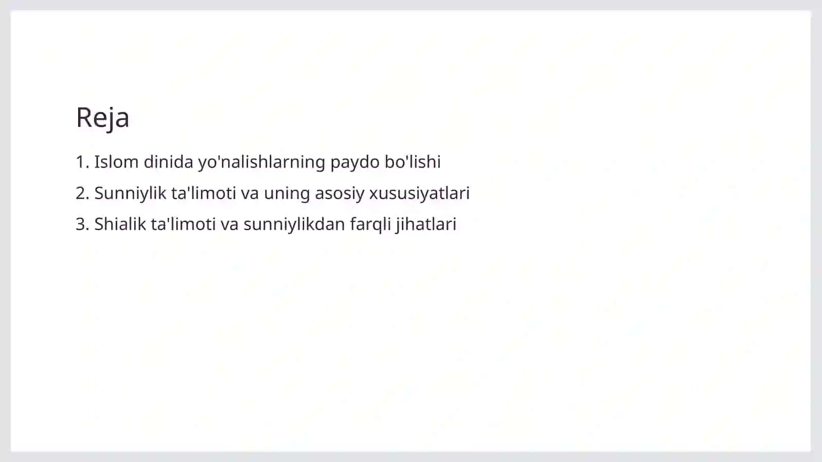 Islom ta'limotida yo'nalishlar: sunniylik va shialik 2