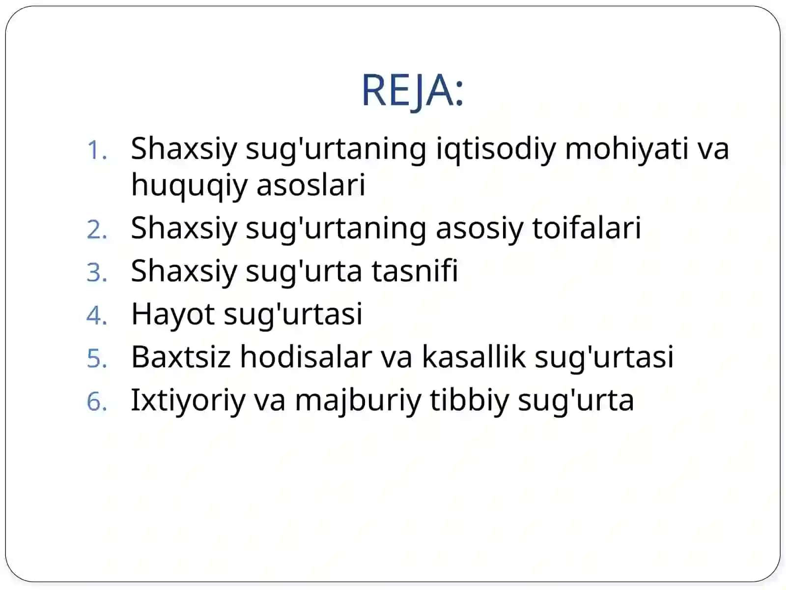 Shaxsiy sug'urta 2