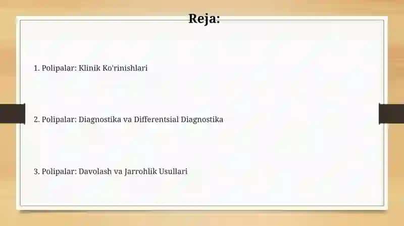 Polipalar: Diagnostika va Differentsial Diagnostika 2