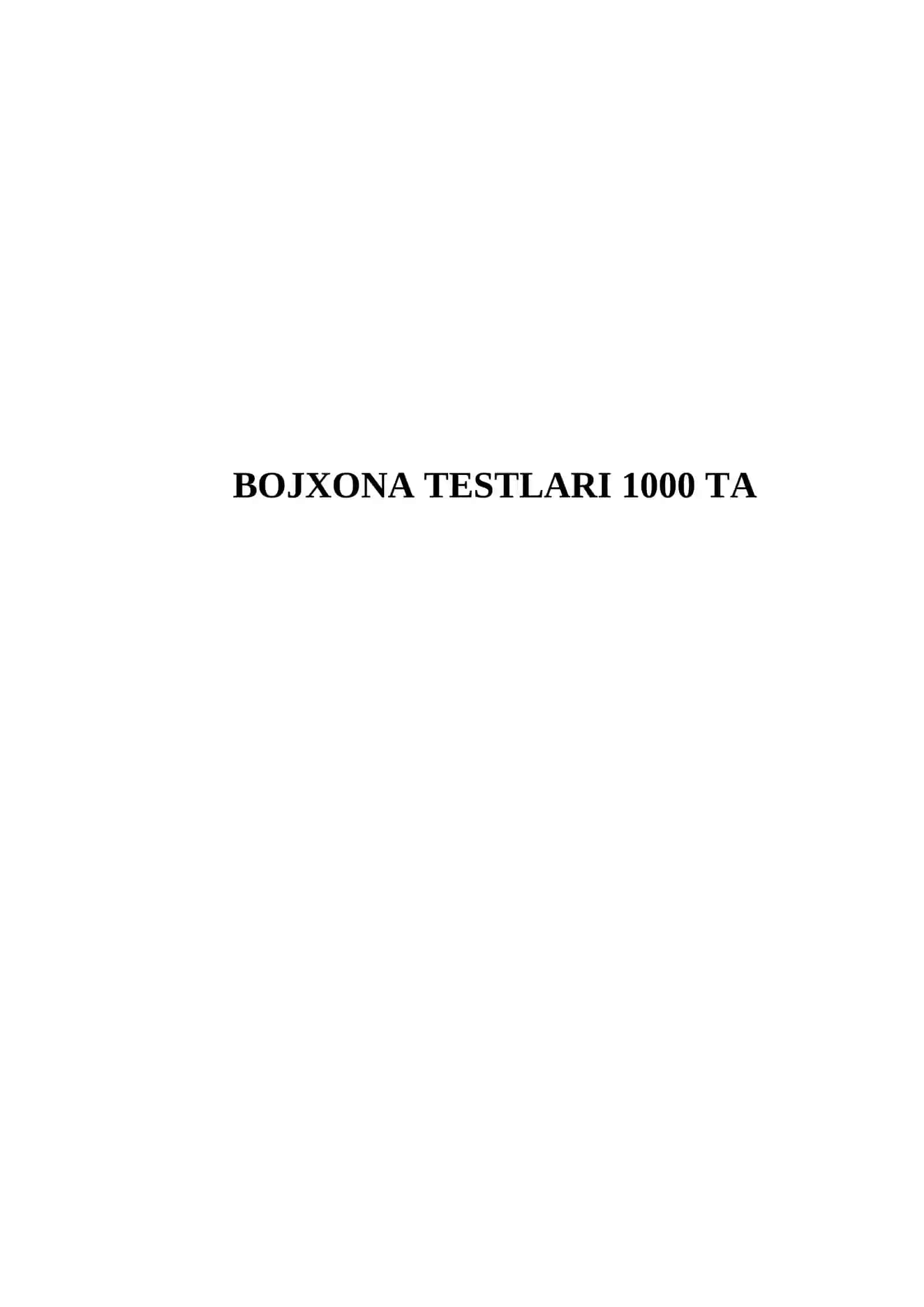 BOJXONA TESTLARI 1000 TA 2