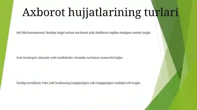 MaʼLumot-Axborot Hujjatlari Va Ularning Turlari 2