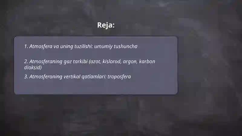 Atmosfera va uning tuzilishi 2