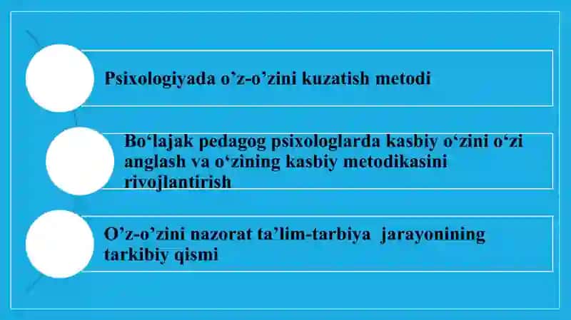 O’ZINI-O‘ZI KUZATISH METODI 2