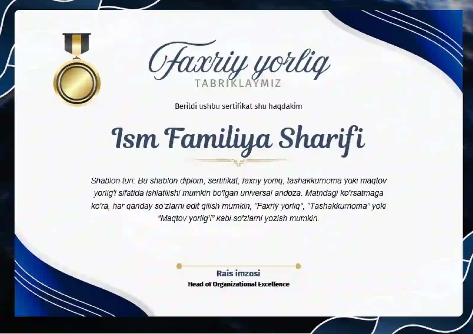 Faxriy yorliq 2