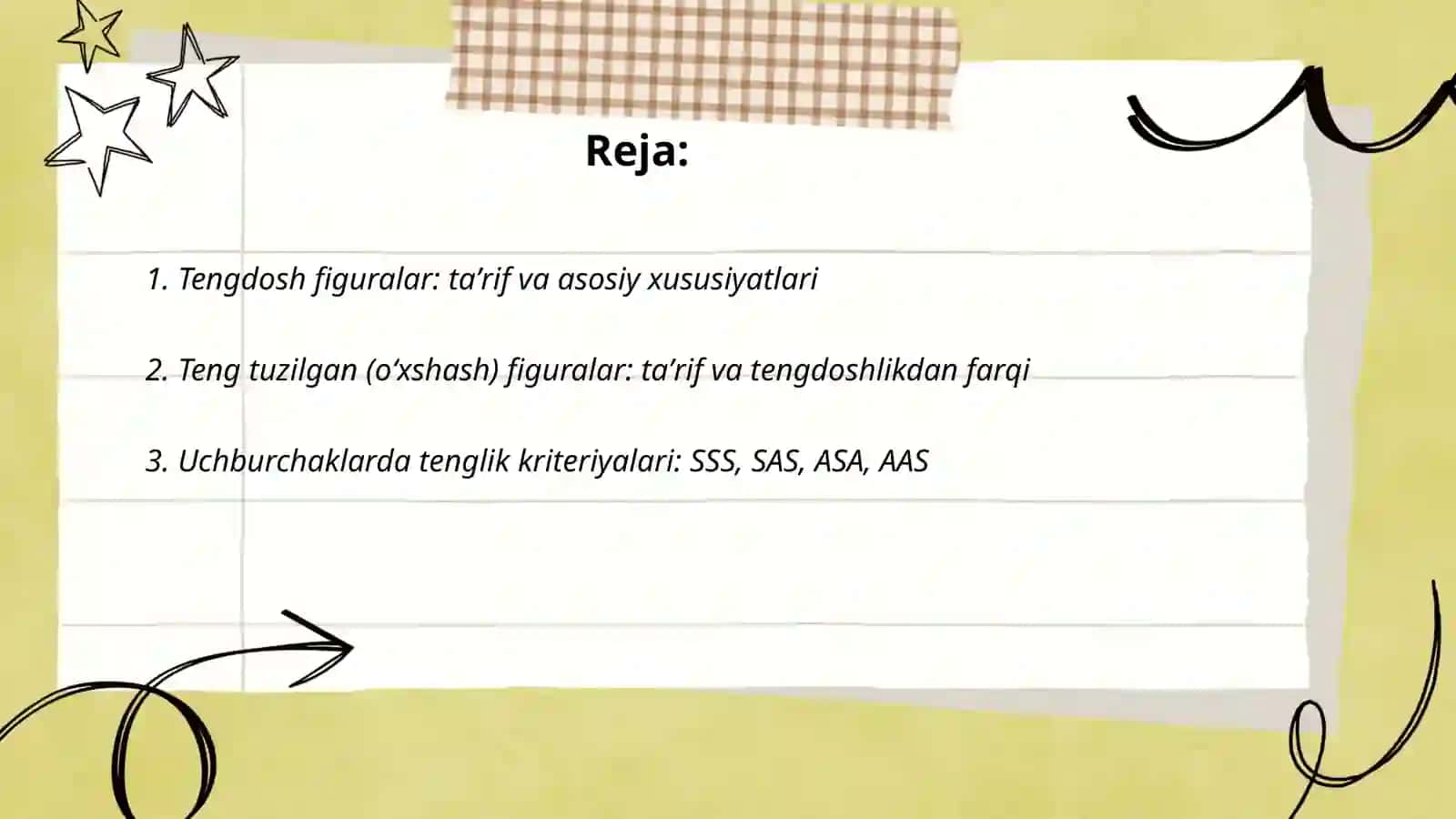 Tengdosh va teng tuzilgan figuralar haqida malumot 2