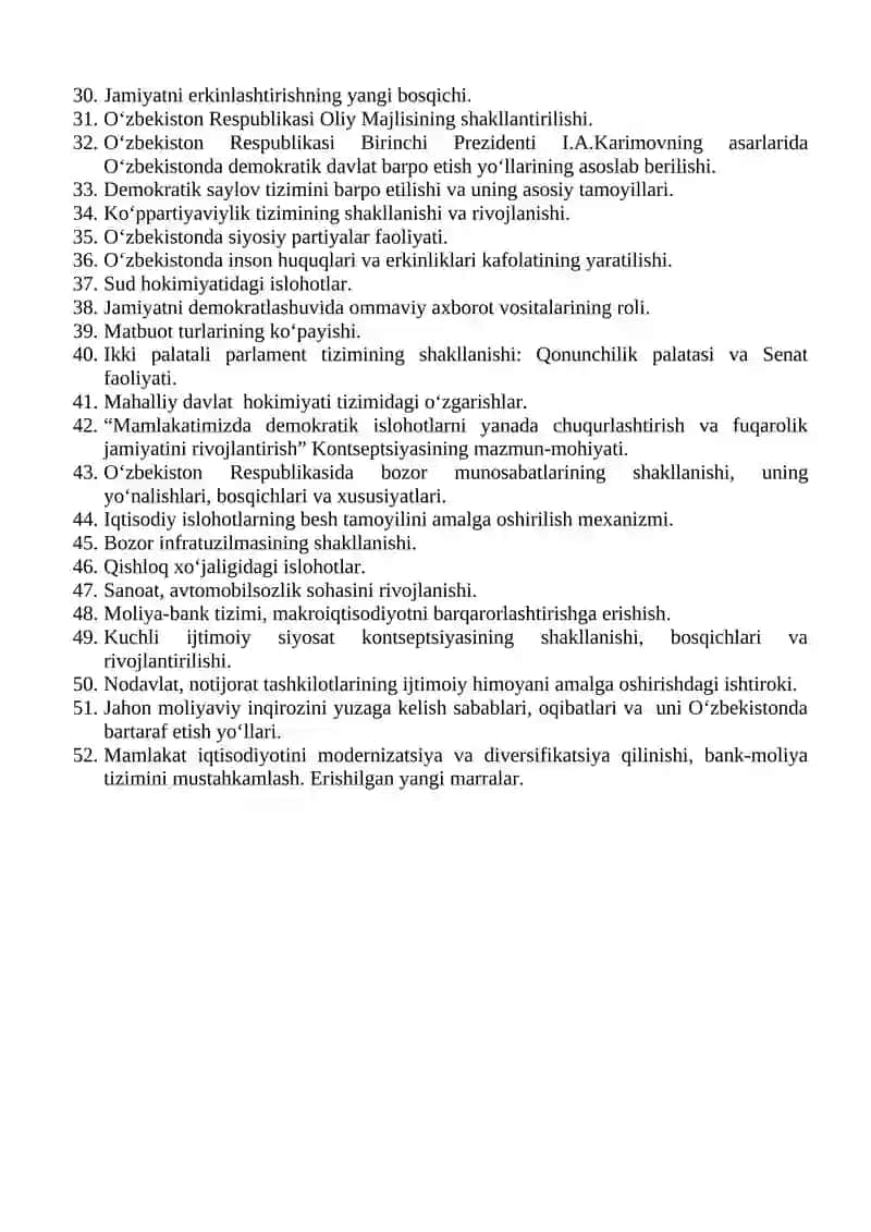 O‘zbekistonning eng yangi tarixi 2