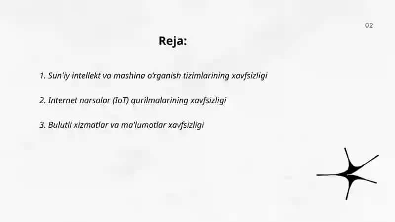 Sun'iy intellekt va mashina o‘rganish tizimlarining xavfsizligi 2
