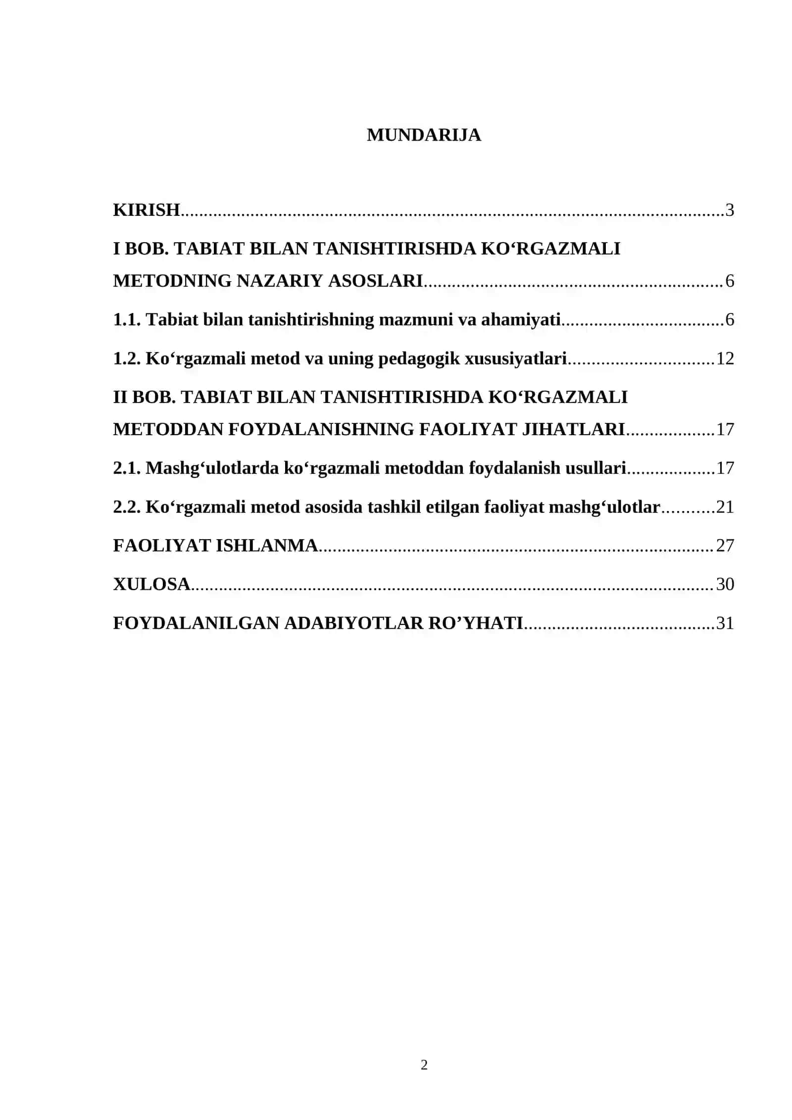 Tabiat bilan tanishtirishda koʻrgazmali metoddan foydalanish 2