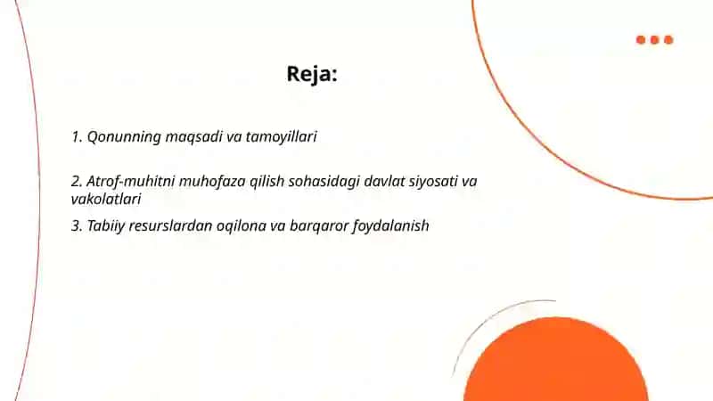 O‘zbekiston respublikasining tabiatni muhofaza qilish to‘g‘risida qonuni 2