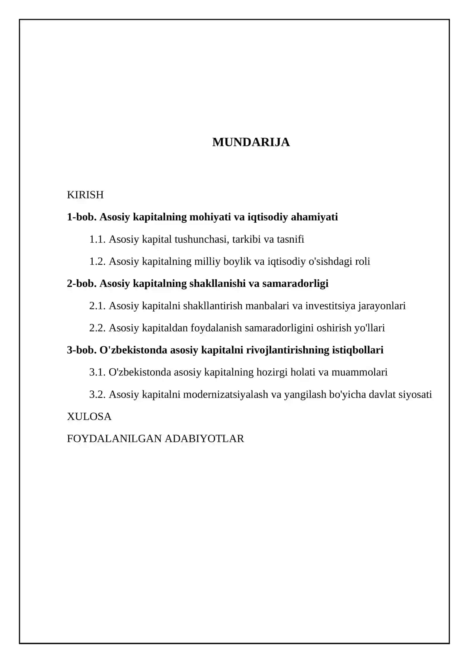 Asosiy kapital milliy boylikning eng muhim tarkibiy qismidir 2