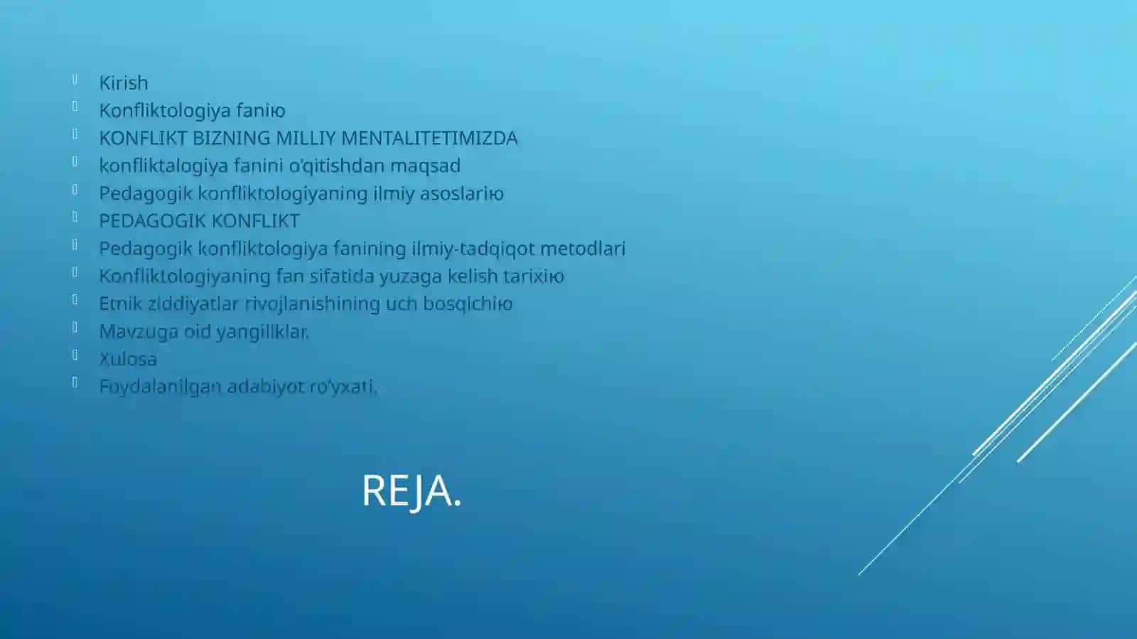 KONFLIKTOLOGIYA MUAMMOLARI TIZIMIDA MILLIY ETNIK MUNOSABATLAR. 2