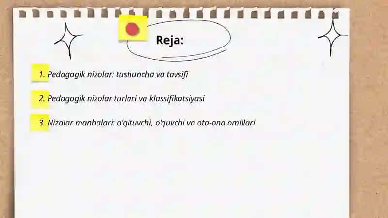 Pedagogik nizolar va ularni bartaraf etish texnologiyasi 2
