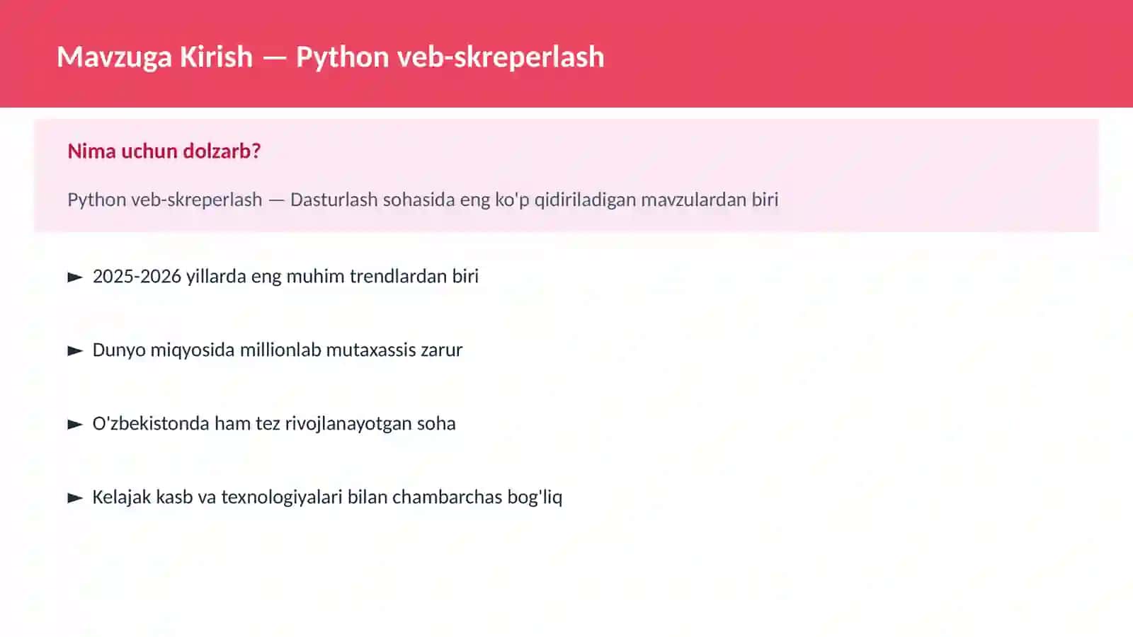 DASTURLASH | PYTHON DASTURLASH 2