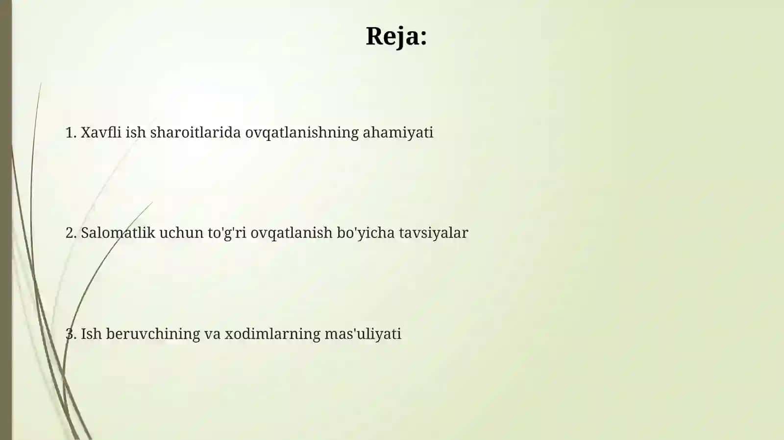 Zararli ish sharoitlarida ovqatlanishni ishchilar salomatligi uchun ahamiyati 2