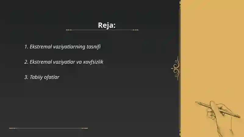 Ekstremal vaziyatlar tushunchasi 2
