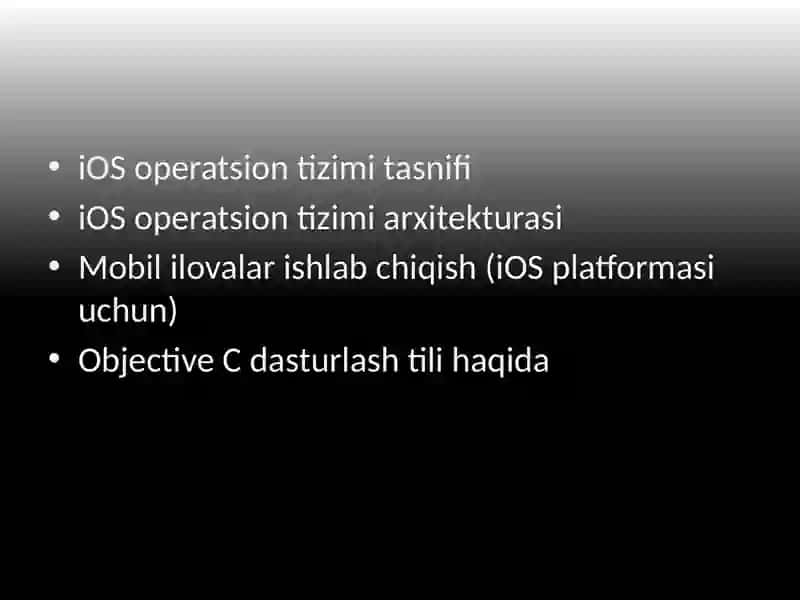 iOSmobil operatsion tizimi 2