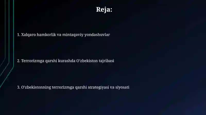 Oʻzbekistonning terrorizmga qarshi kurash tajribasi 2