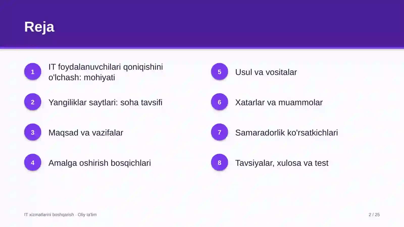 yangiliklar saytlarida axborot texnologiyalari xizmatlari foydalanuvchilarining qoniqishini o'lchash 8675 2