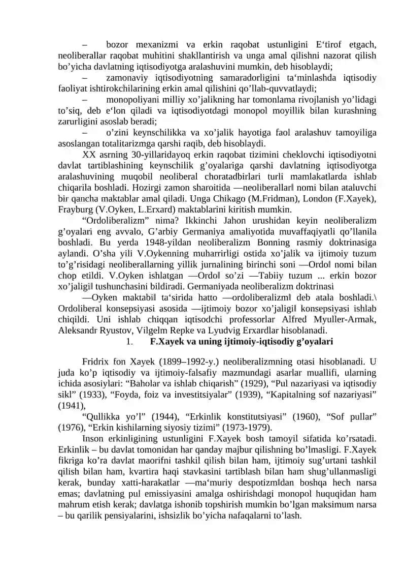Neoliberalizm va Ijtimoiy Bozor Xo'jaligi 2