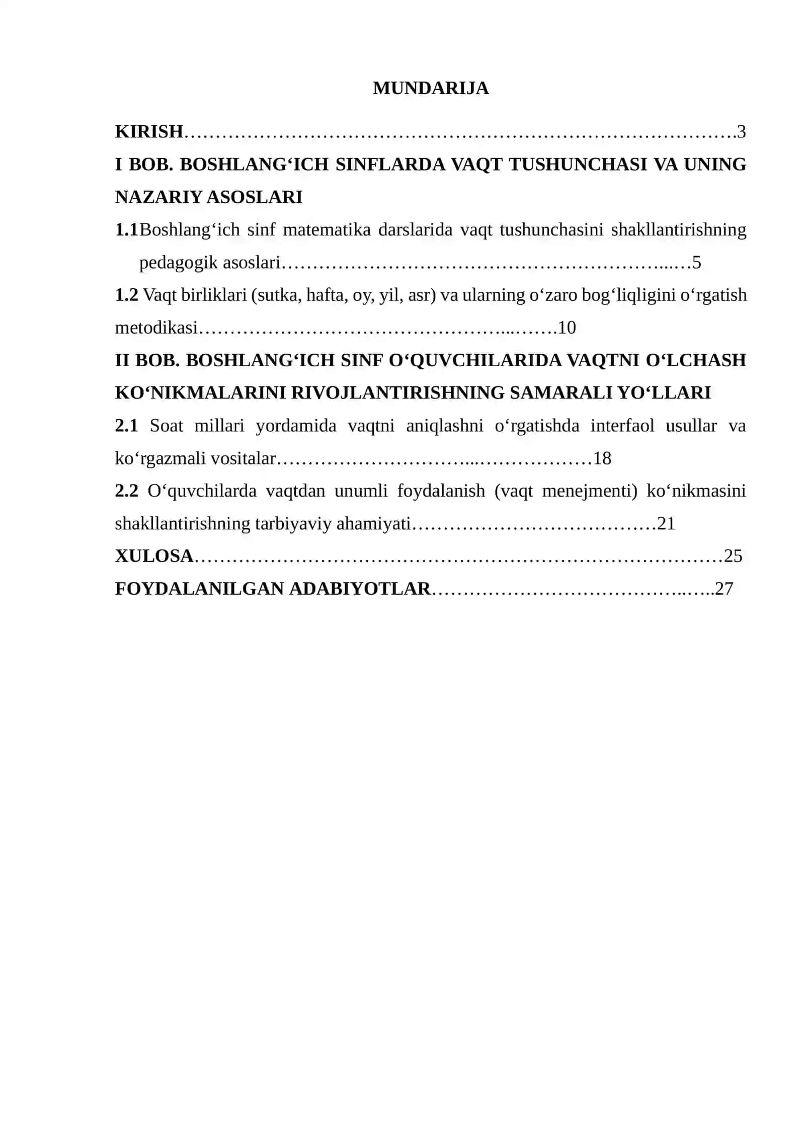 VAQT VA VAQT BIRLIKLARI MAVZUSIDA YOZGAN KURS ISHI 2