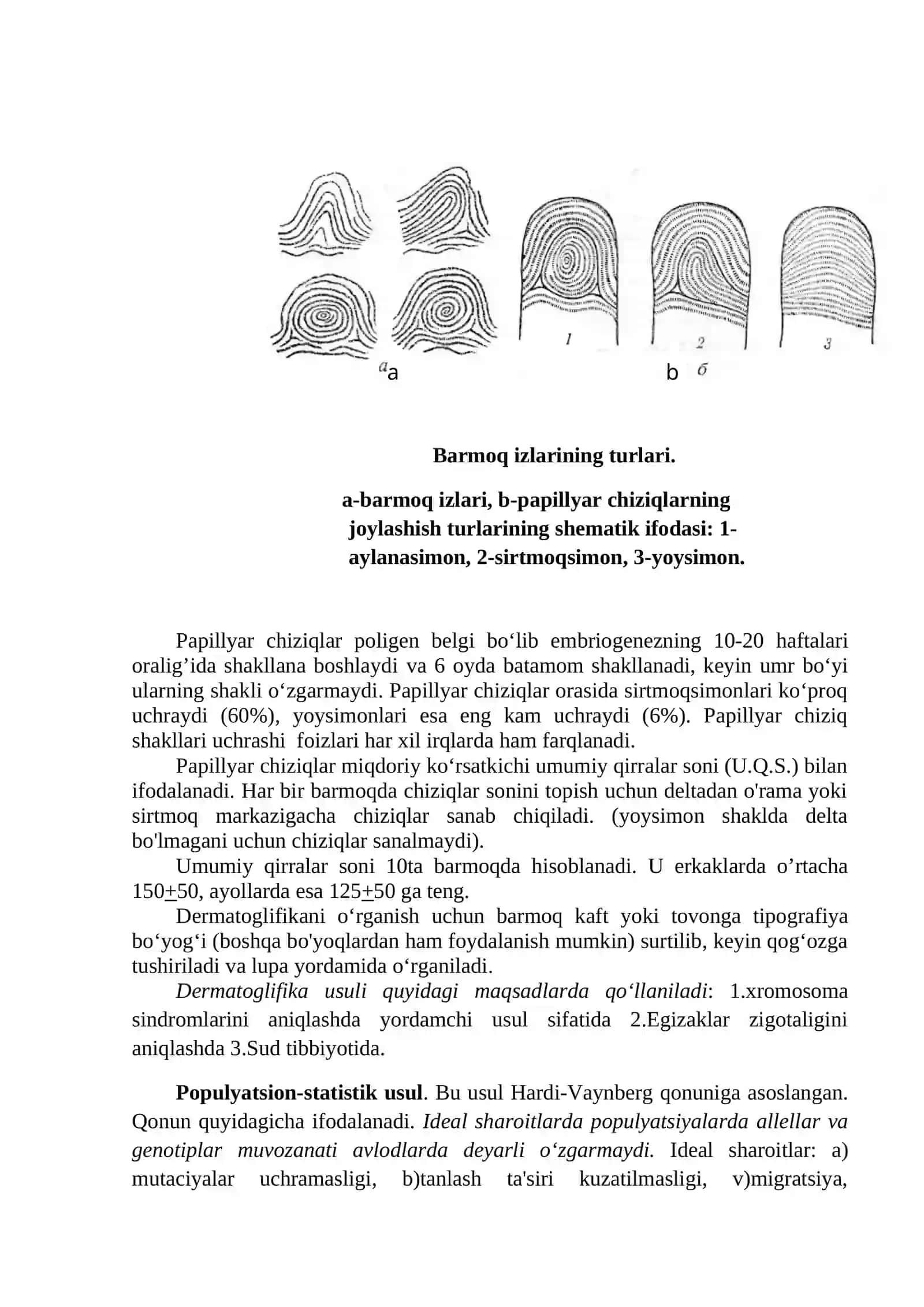 Antropogenetika.Odam irsiyatini o‘rganish usullari. Molekulyar-genetik, populyasion-statistik va dermatoglifika usullari 2