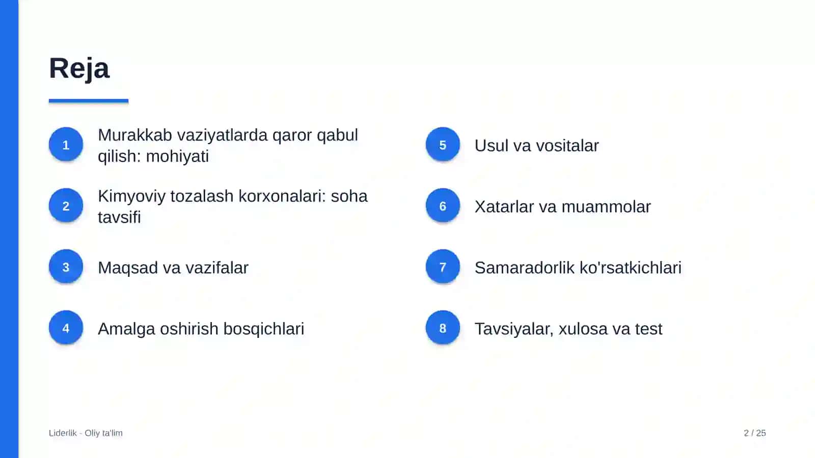 Kimyoviy tozalash korxonalarida liderlikda murakkab vaziyatlarda qaror qabul qilish 2