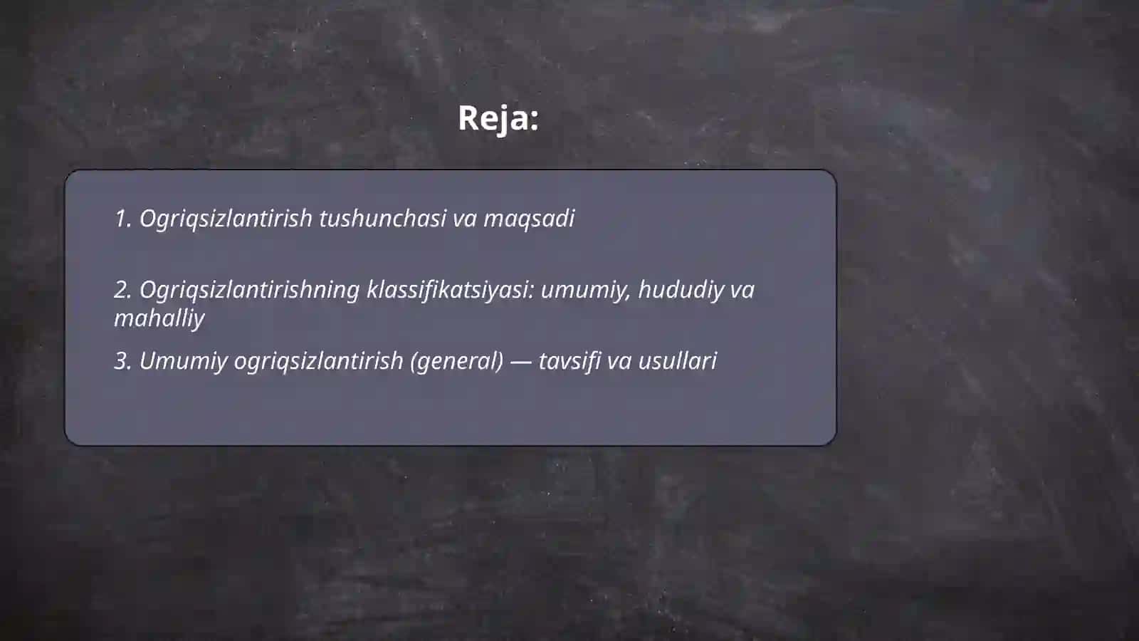 Ogriqsizlantirish tushunchasi va turlari korsatmasi 2