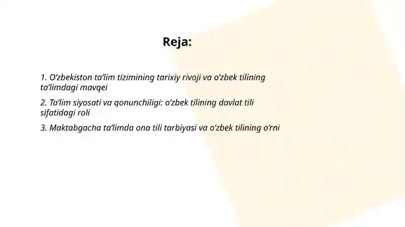 O’zbek tili va uning tillar tizimidagi o’rni 2